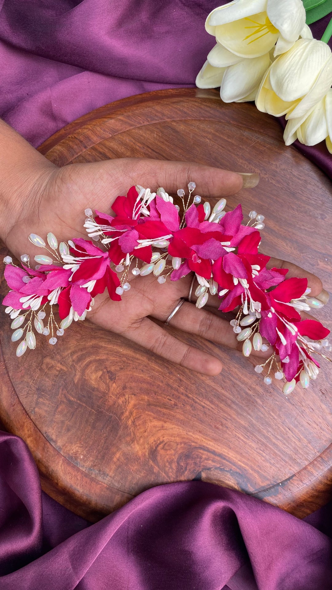 Handcrafted Hair Accessory Flower - Design 133