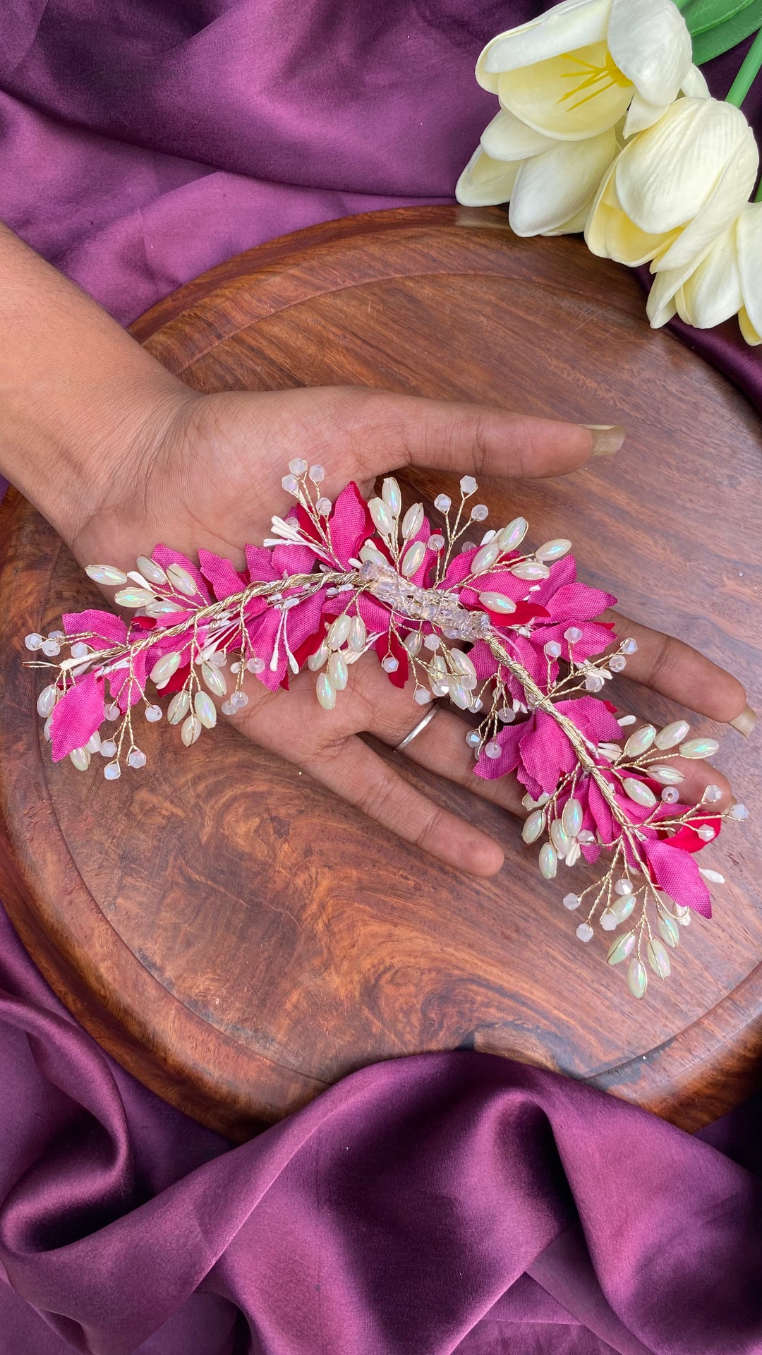 Handcrafted Hair Accessory Flower - Design 133