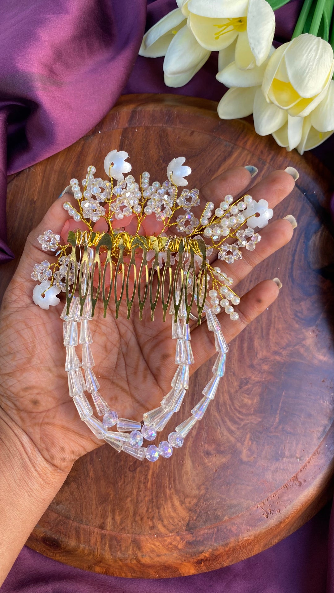 Handcrafted Hair Accessory Flower - Design 163