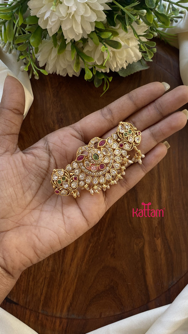 Multistone Peacock RicePearl Hair Clip