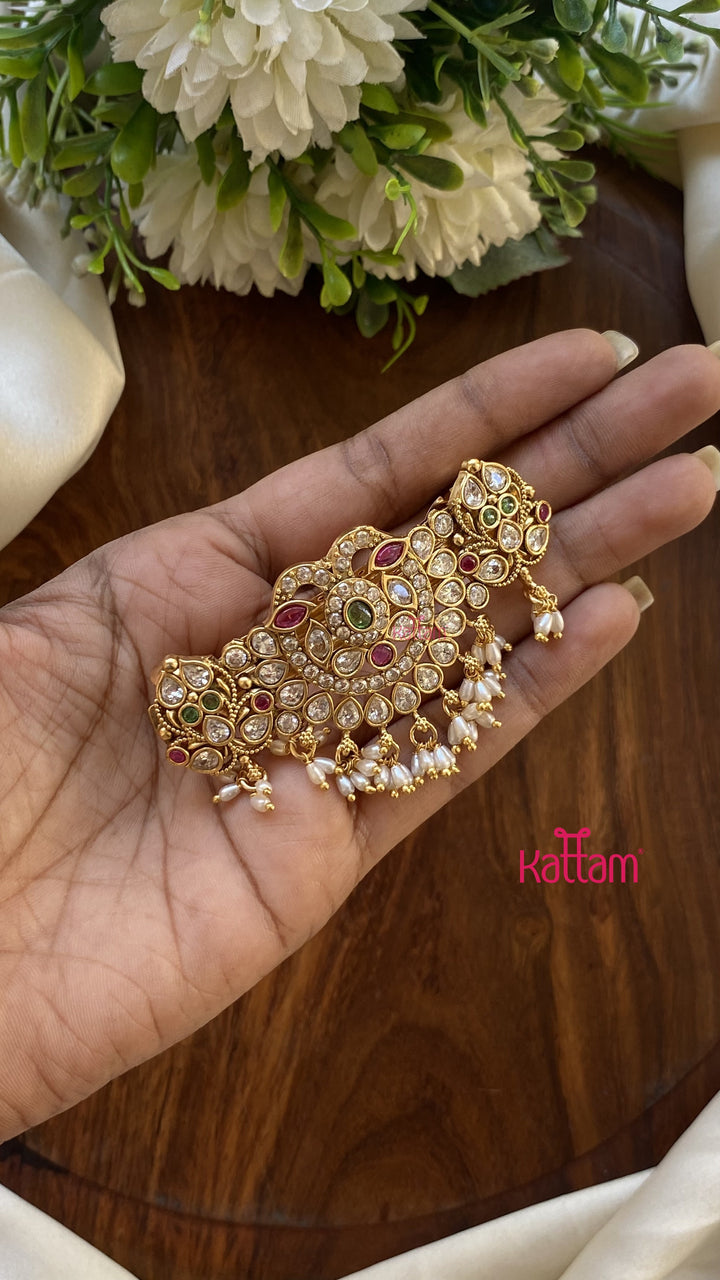 Multistone Peacock RicePearl Hair Clip