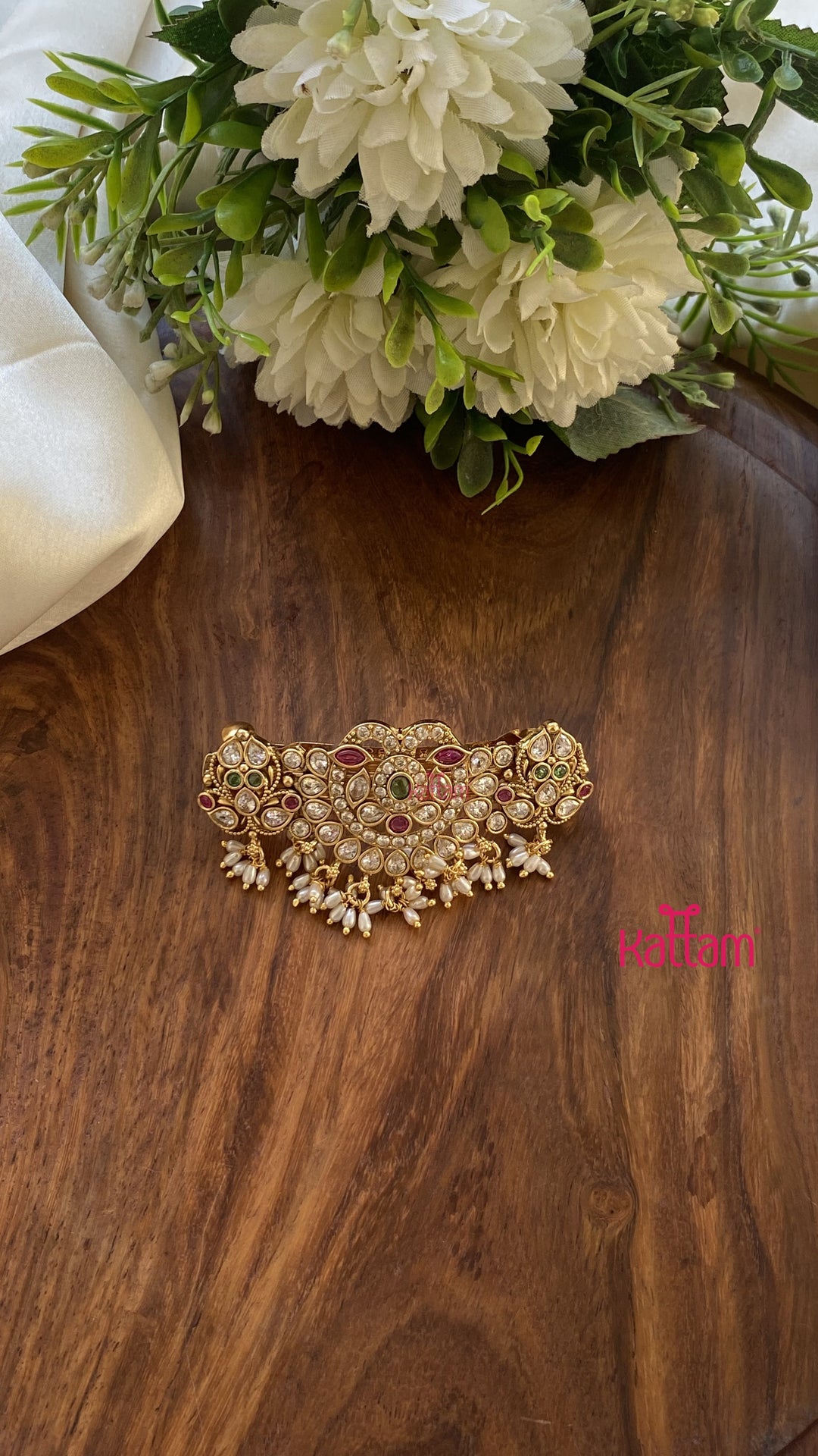 Multistone Peacock RicePearl Hair Clip