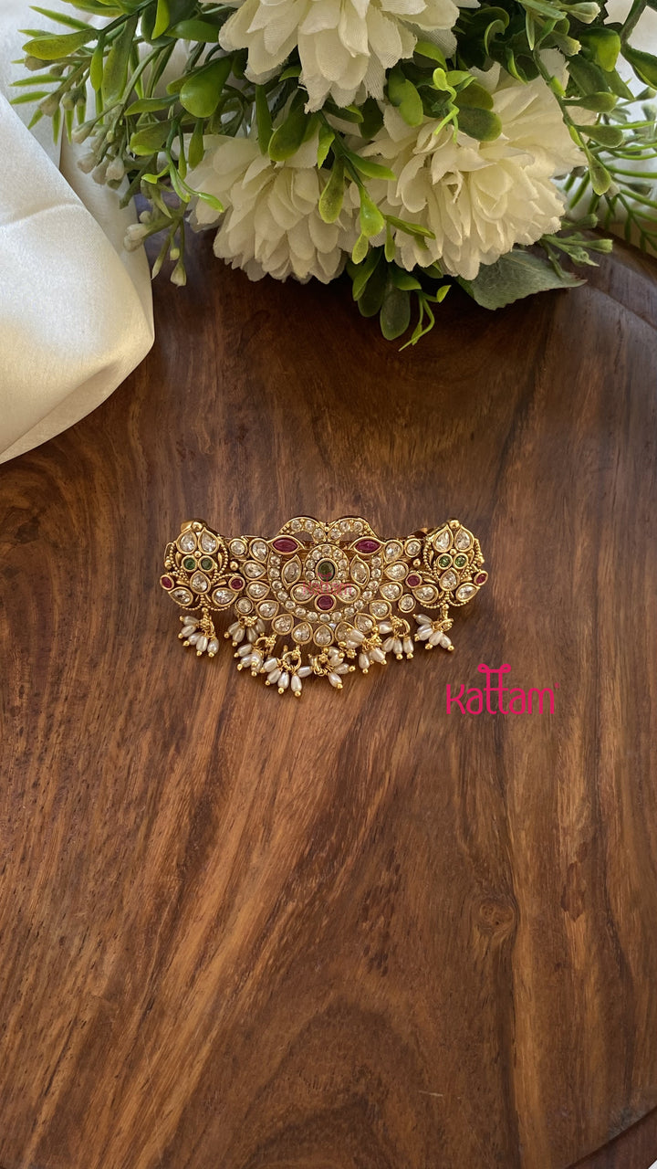 Multistone Peacock RicePearl Hair Clip
