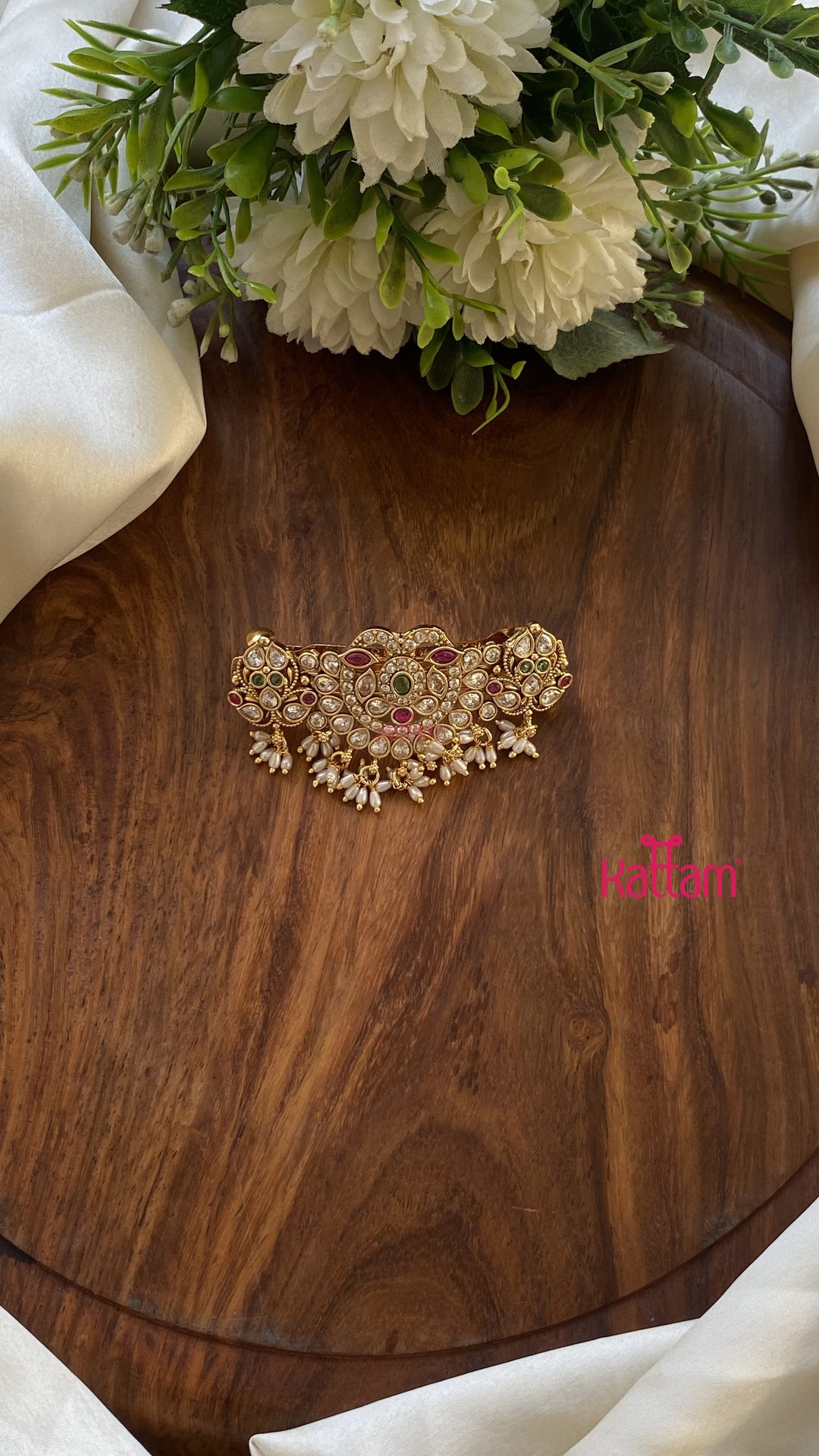 Multistone Peacock RicePearl Hair Clip