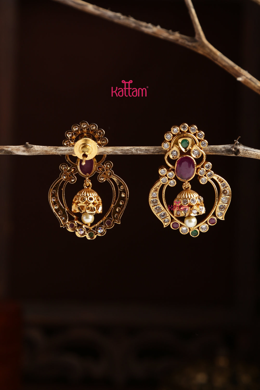 Eyal - Multistone Jhumka Drop Earring