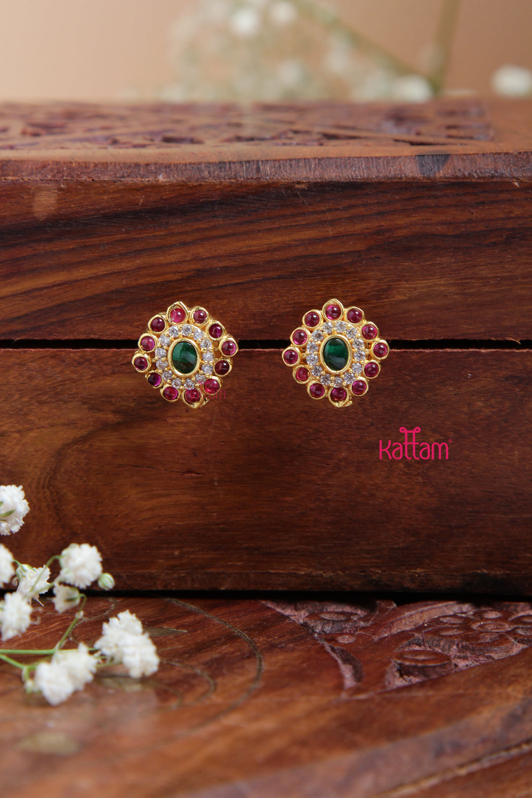Goldtone Tiny Oval Stud