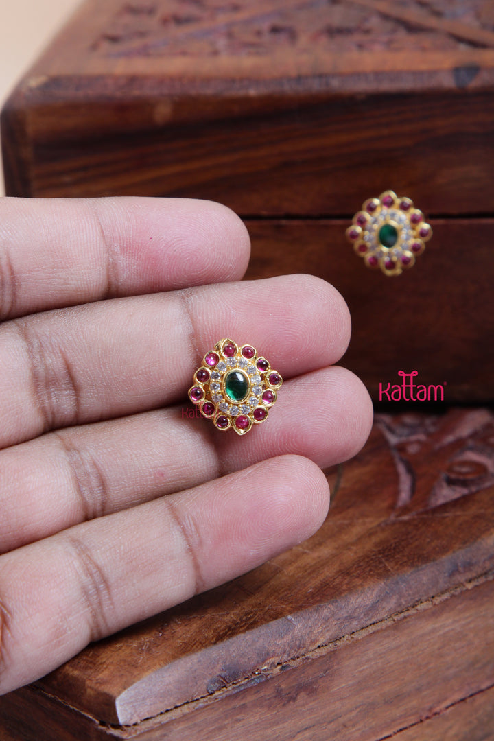 Goldtone Tiny Oval Stud