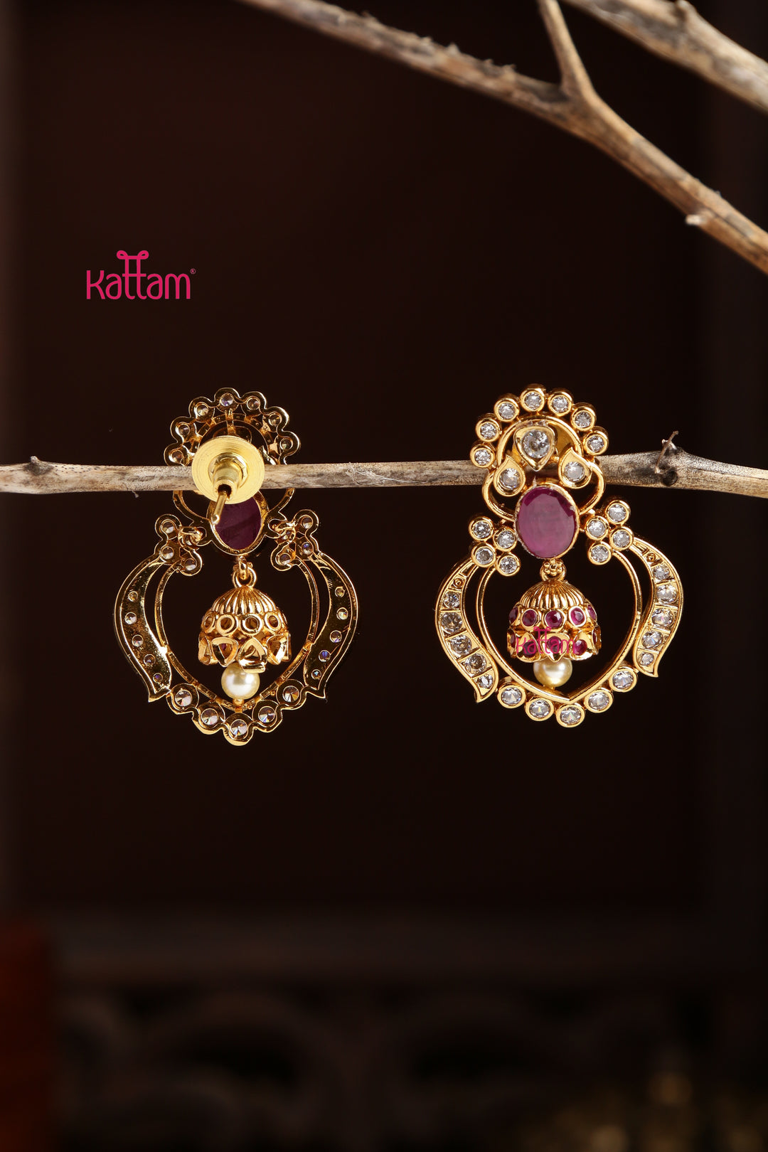 Eyal - RubyStone Jhumka Drop Earring