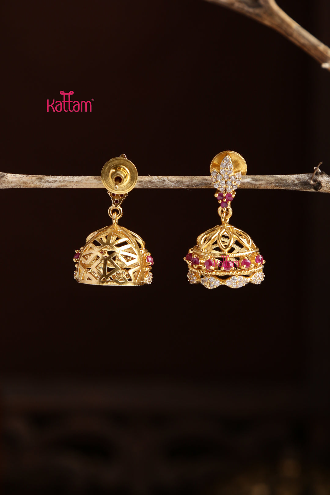 Indhu - Ruby Stone Jhumka