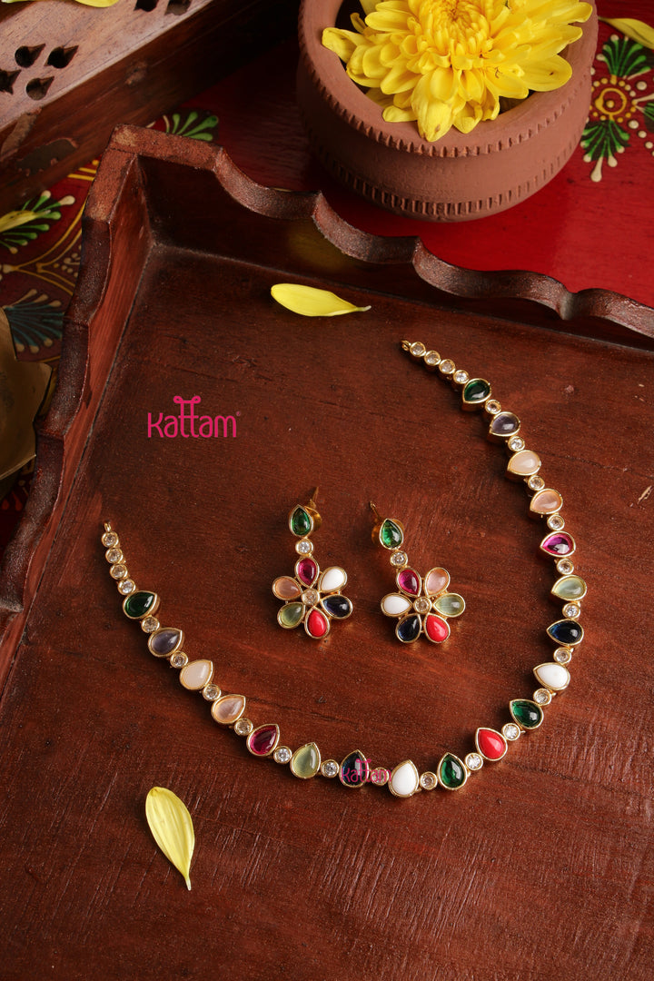 Navarathna Drop Stone Choker