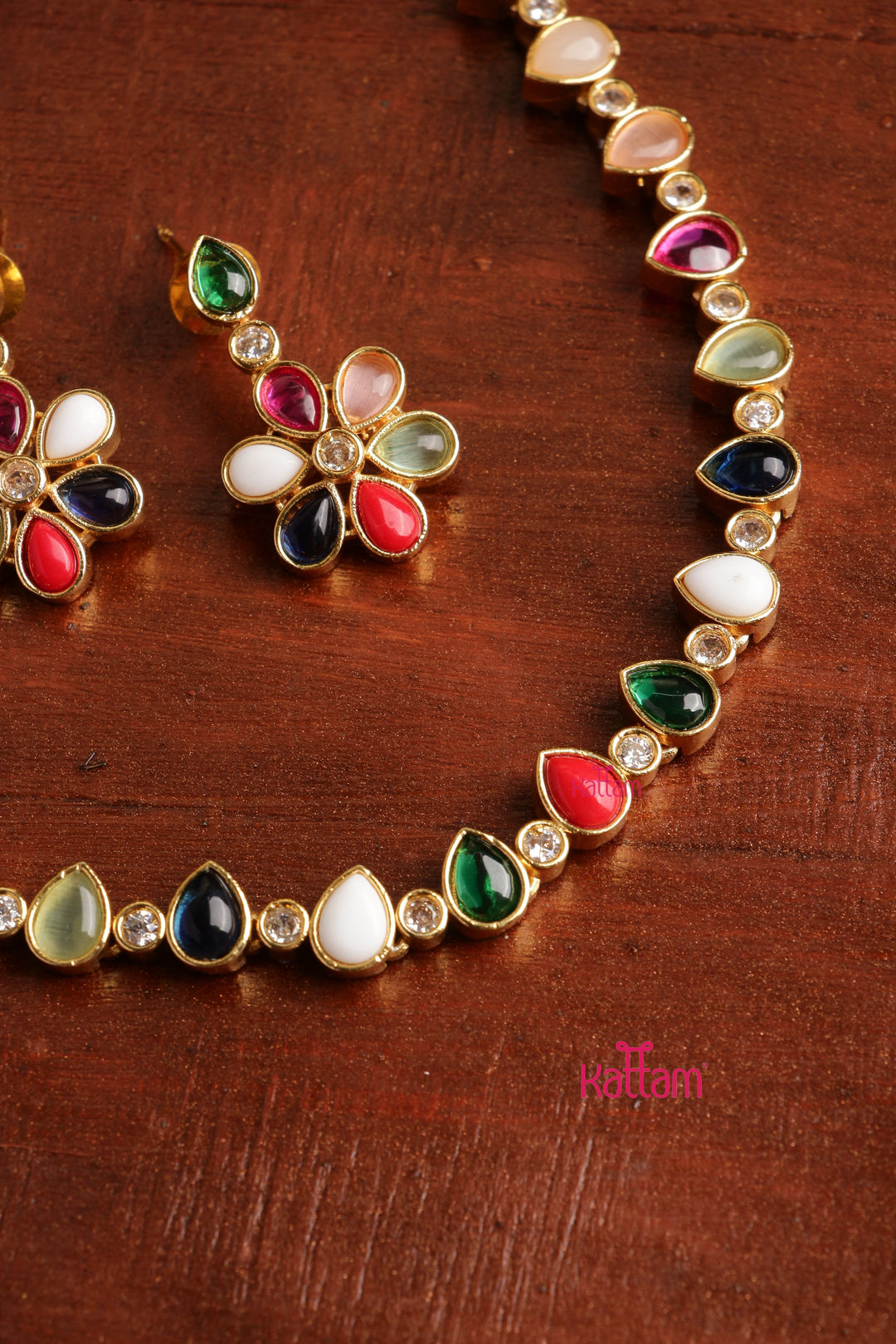 Navarathna Drop Stone Choker