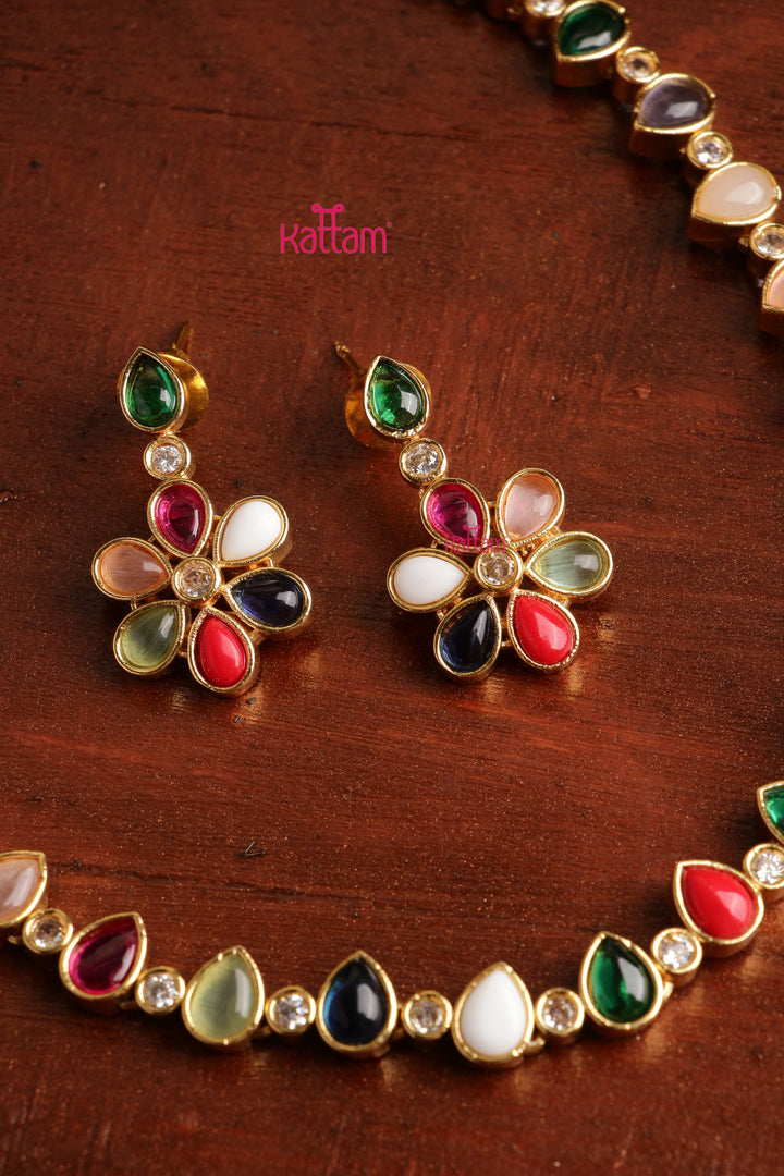 Navarathna Drop Stone Choker