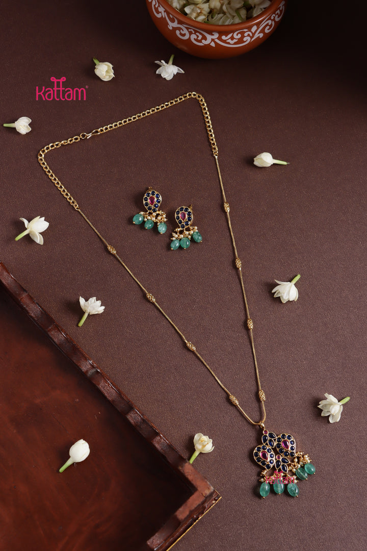 Blue Paisley Bead Dollar Chain Set
