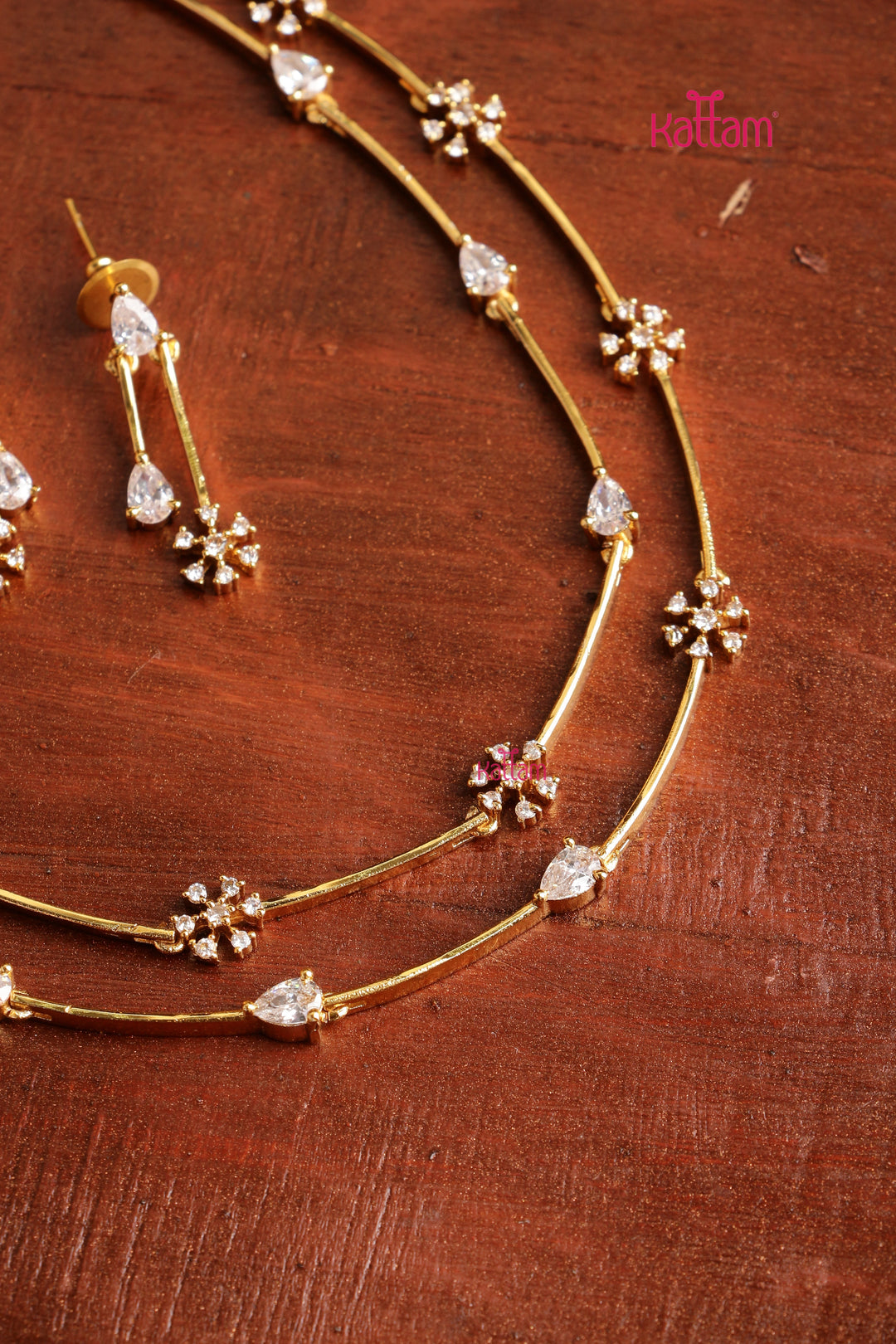 Nakshatra Two Line White Choker