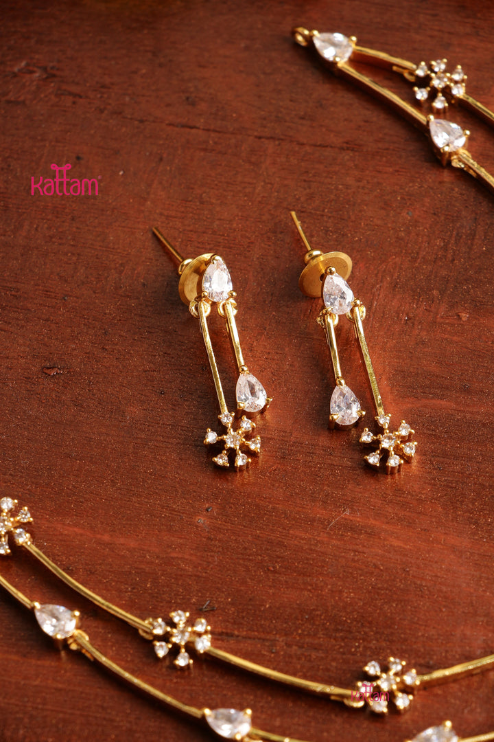 Nakshatra Two Line White Choker