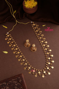 Anjali - Lakshmi Coin Double Layere Mid Length Haram