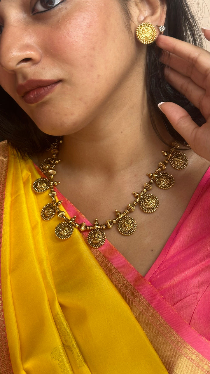 Sakthi - Goddess Lakshmi Coin Necklace