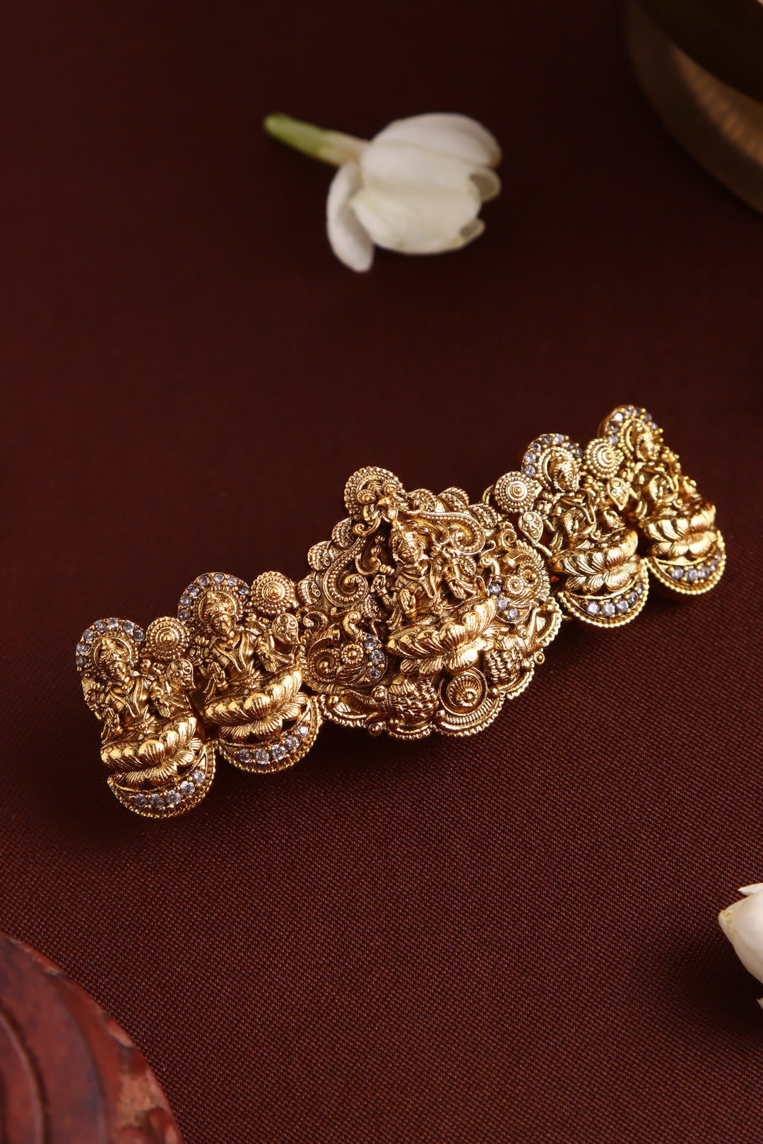 Antique Five Goddess Stone Clip