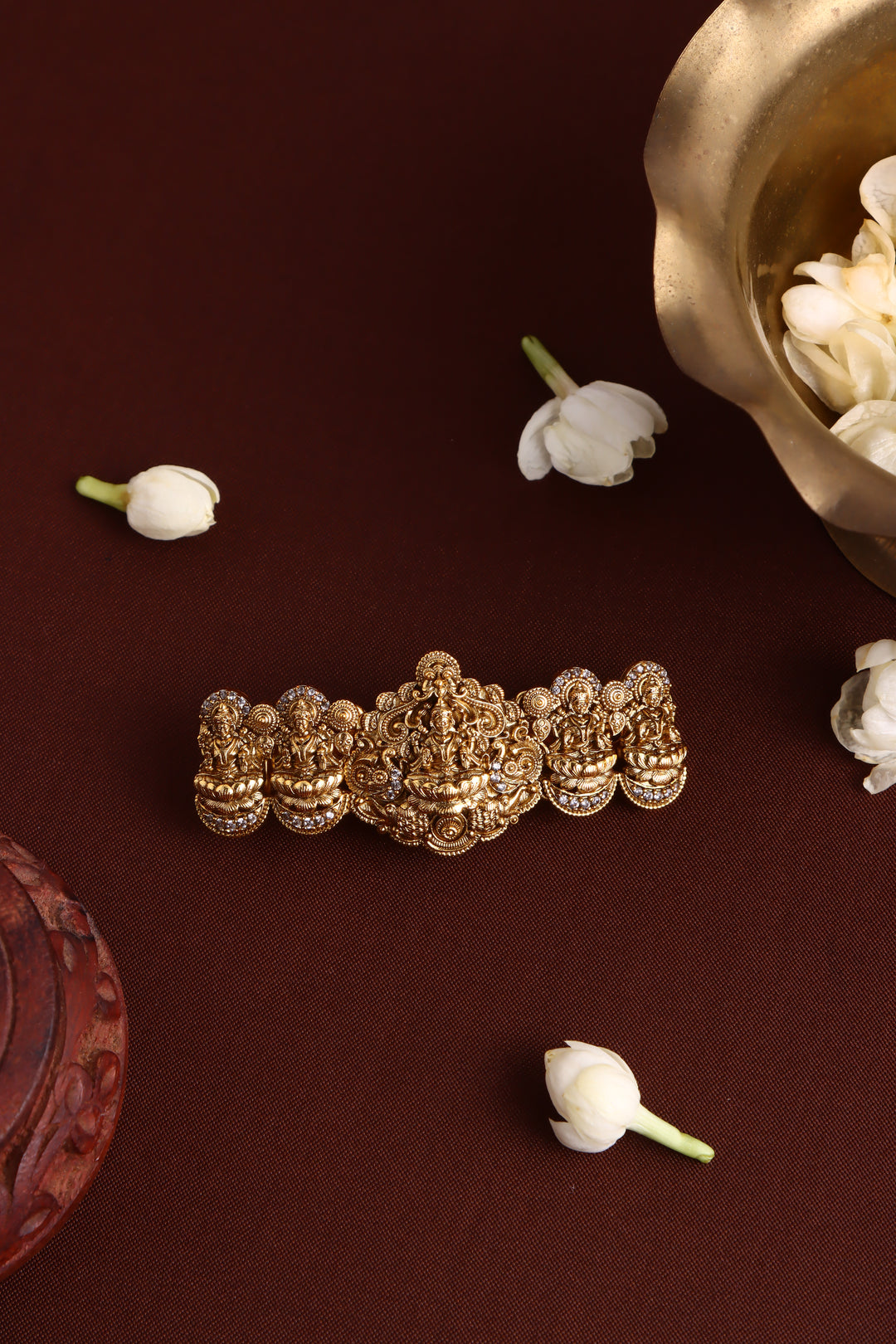 Antique Five Goddess Stone Clip