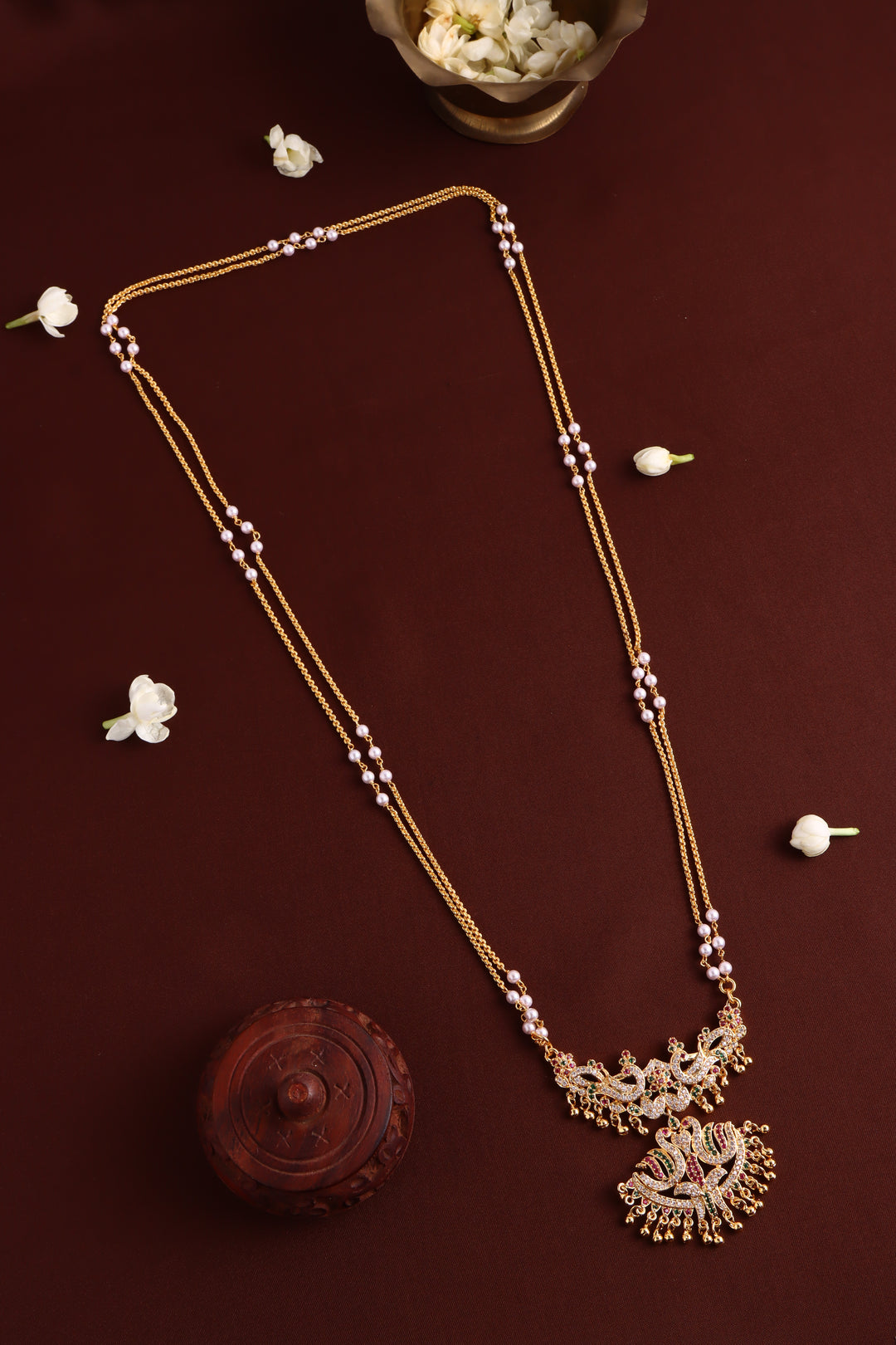 Multistone Peacok Gati Dollar Chain