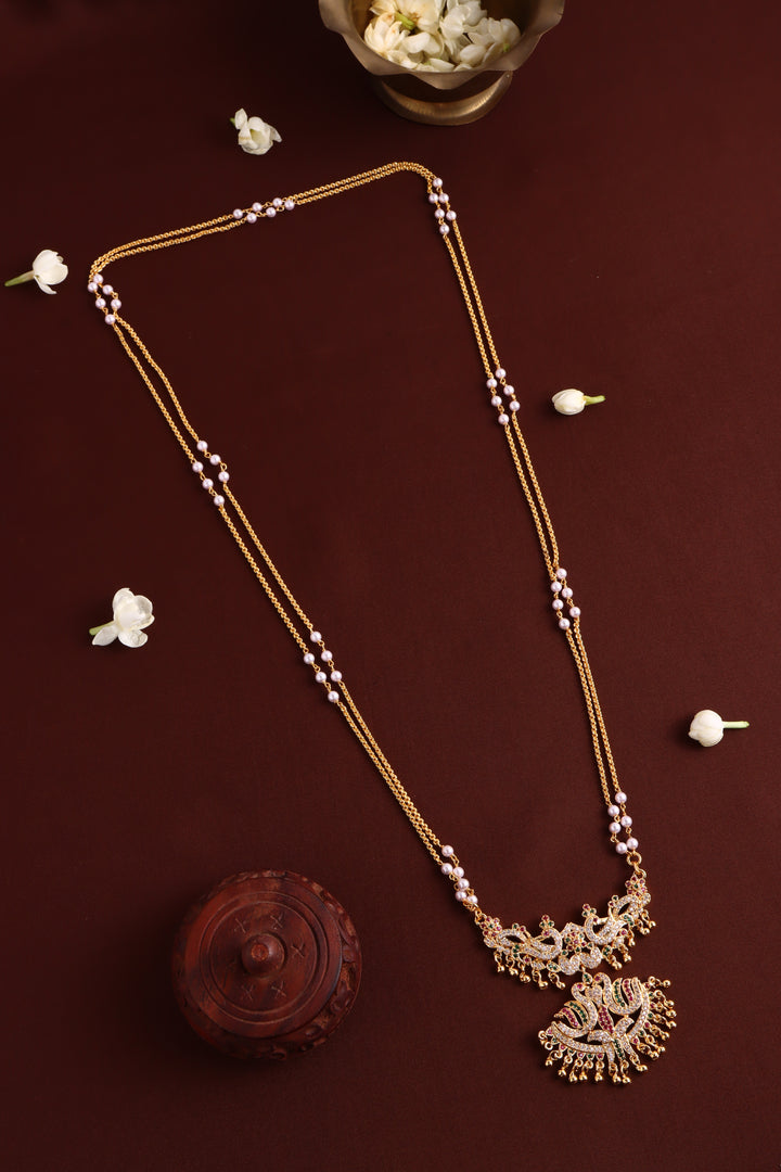 Multistone Peacok Gati Dollar Chain