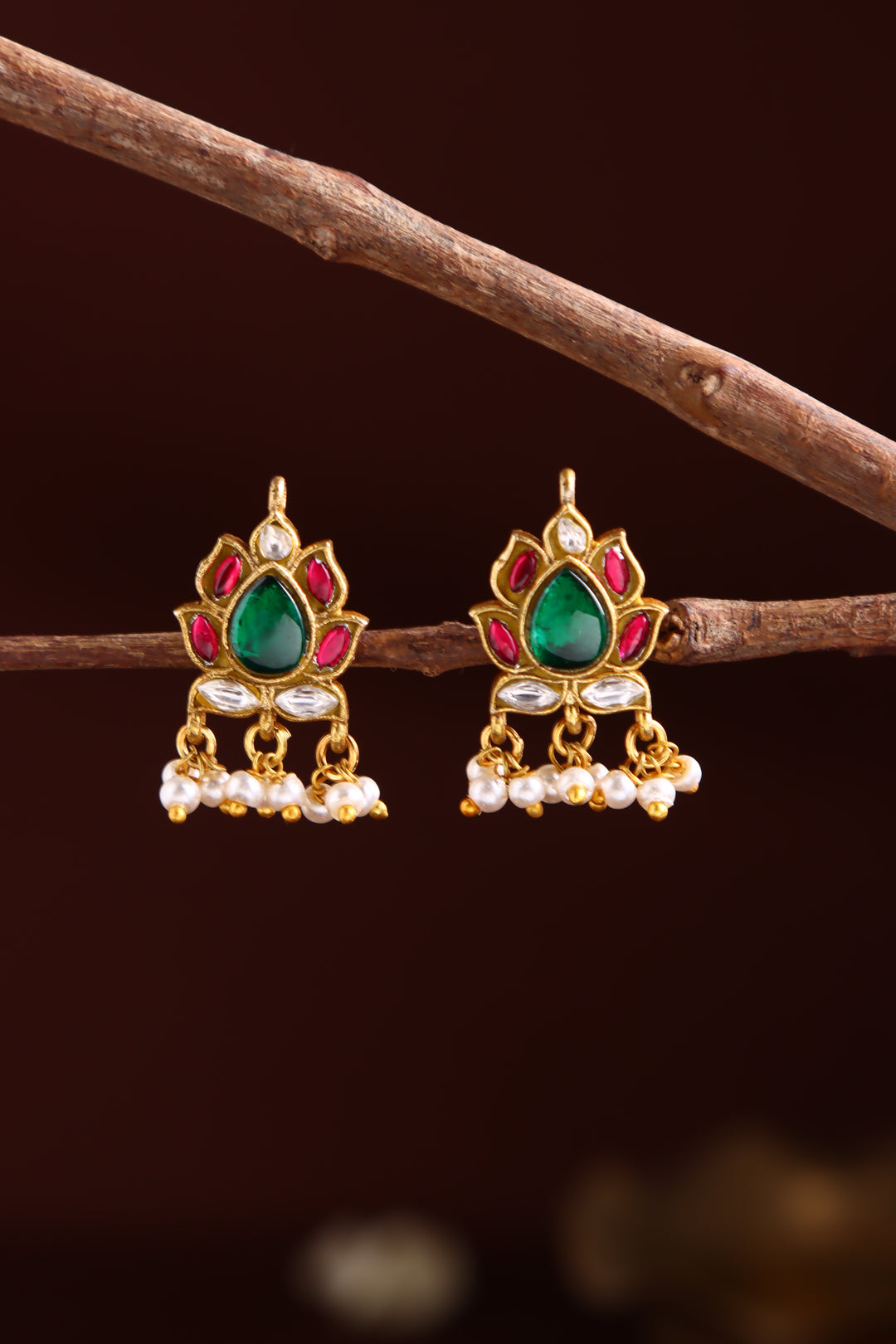 Kundan lotus Earring