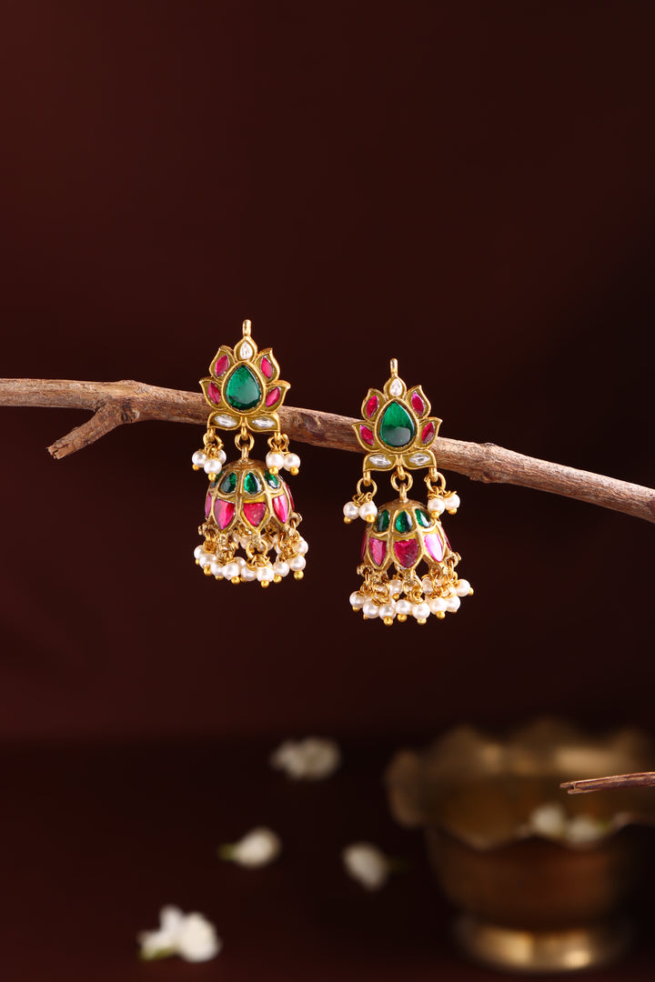 Kundan lotus Jhumka