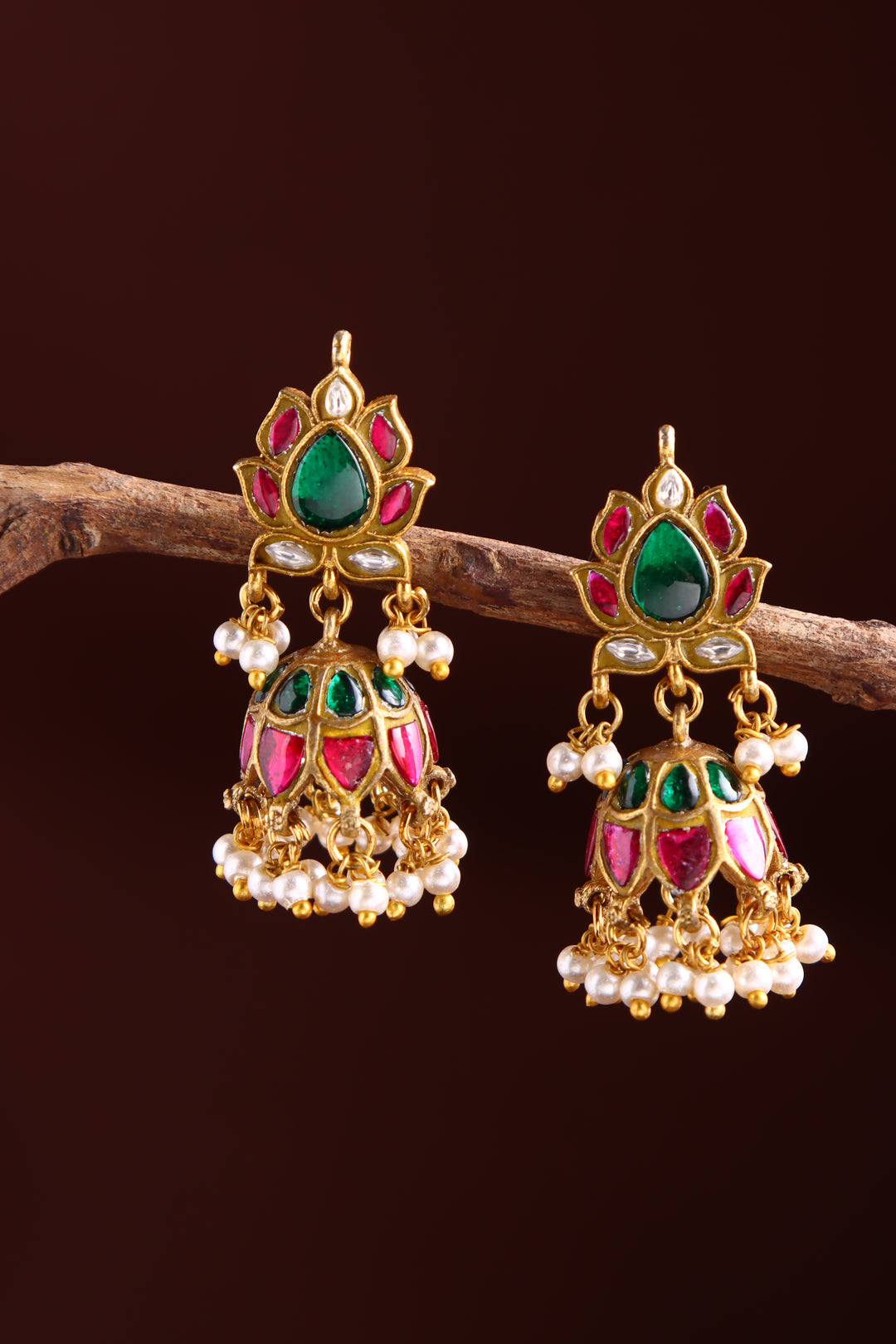 Kundan lotus Jhumka