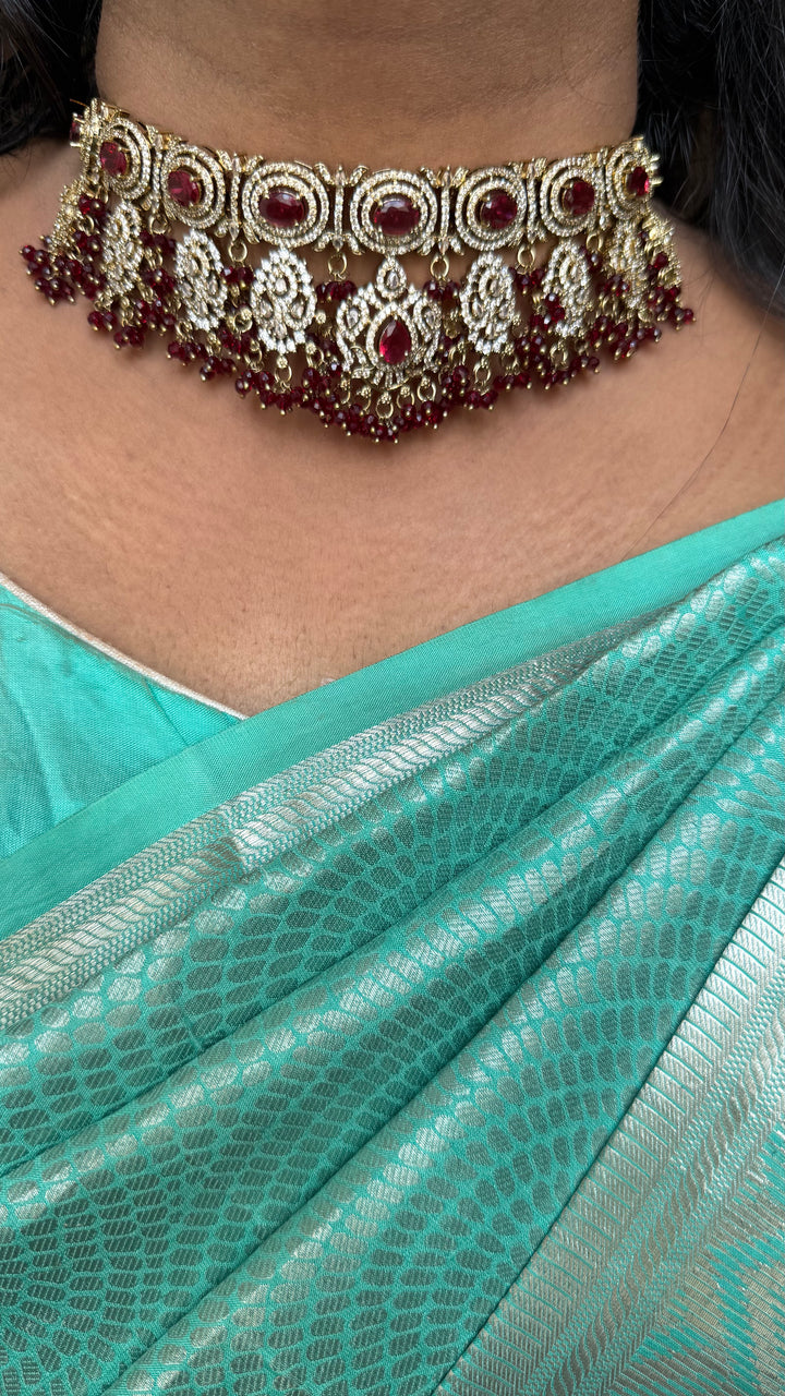 Diwana - Crystal Beads Ruby Bridal Choker