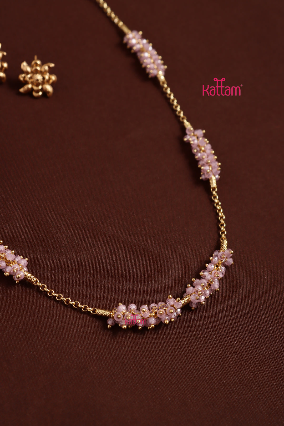 Rangeela - Pastelpink Crystal  Bead Chain
