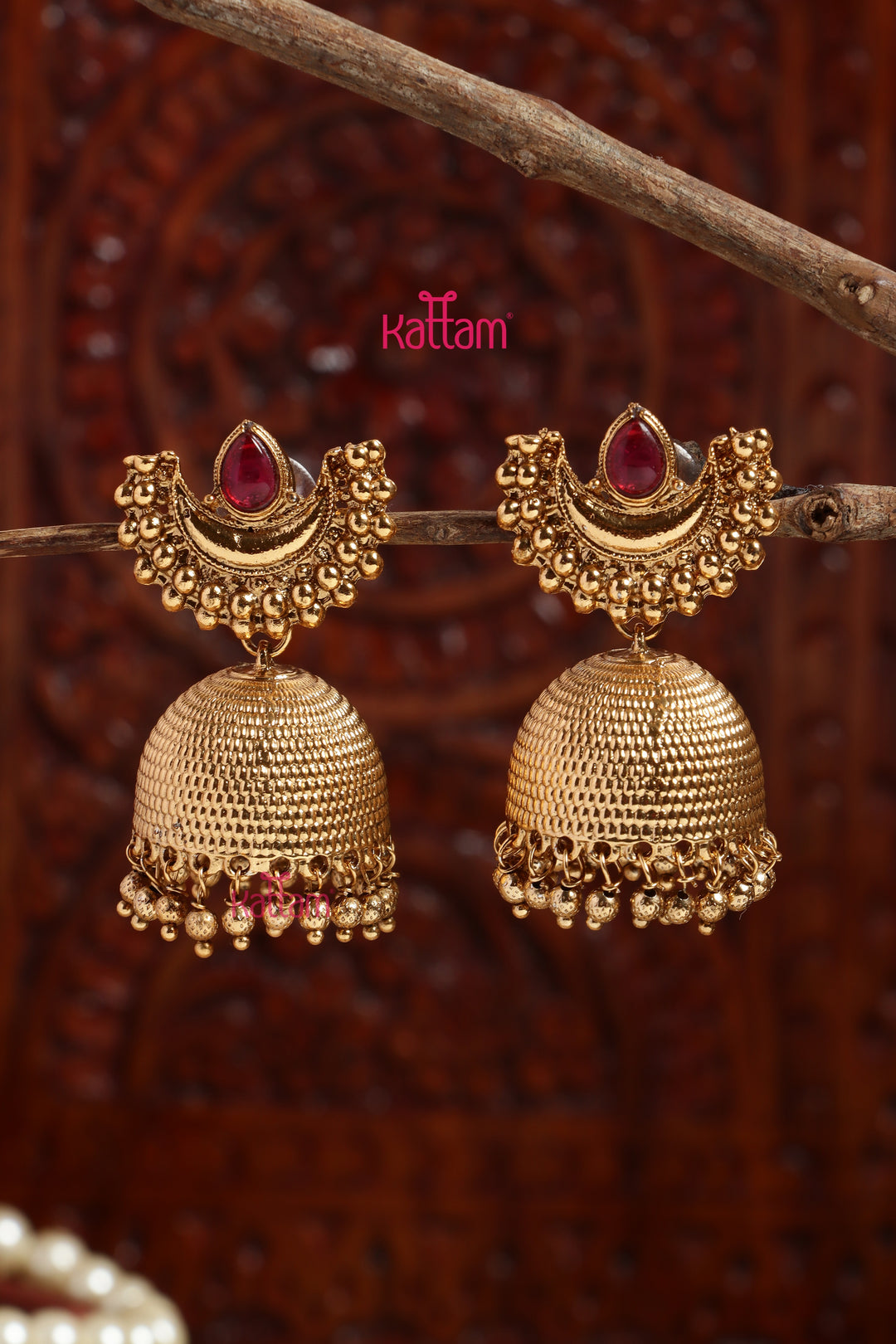 Ruby Halfmoon Jhumka