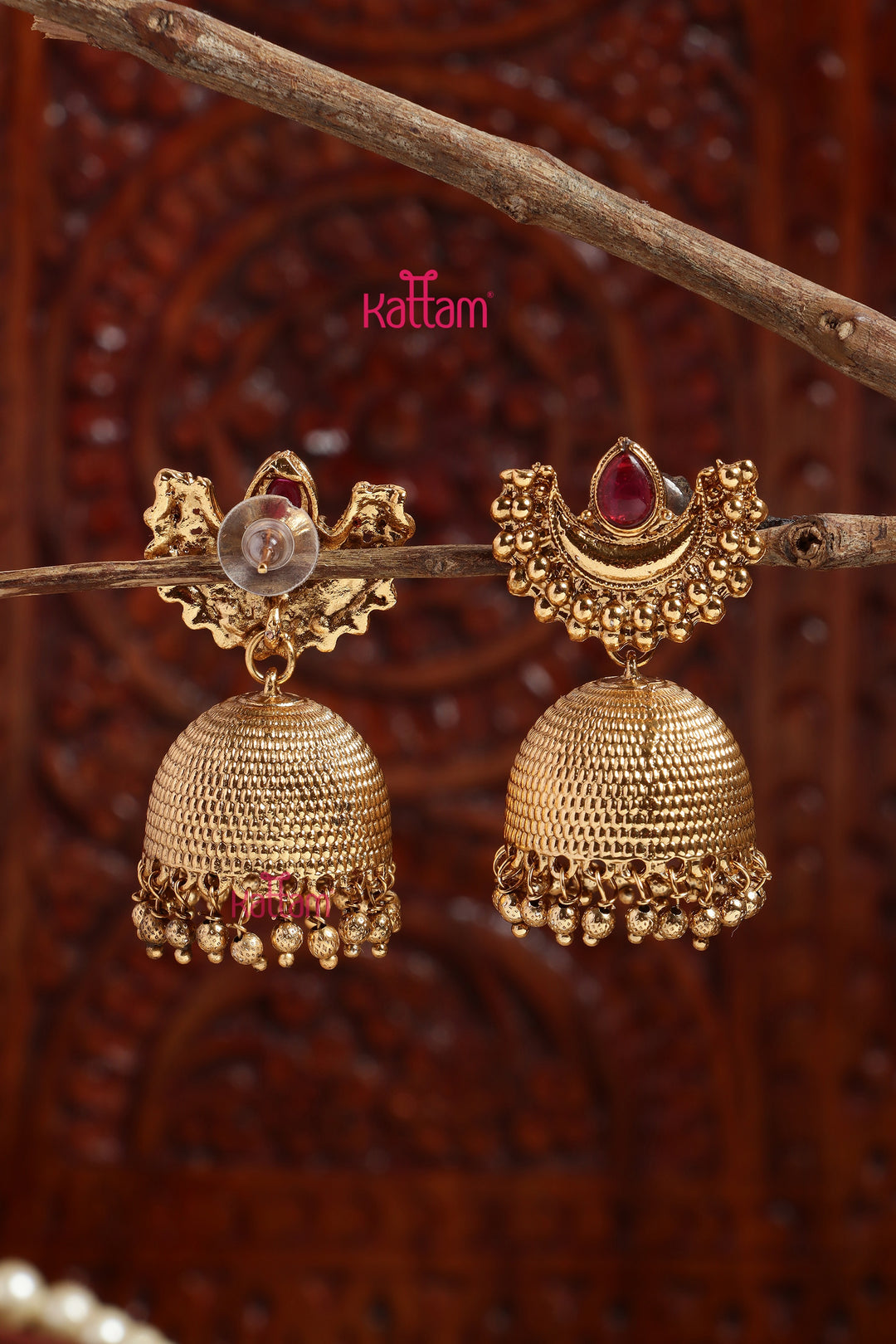 Ruby Halfmoon Jhumka