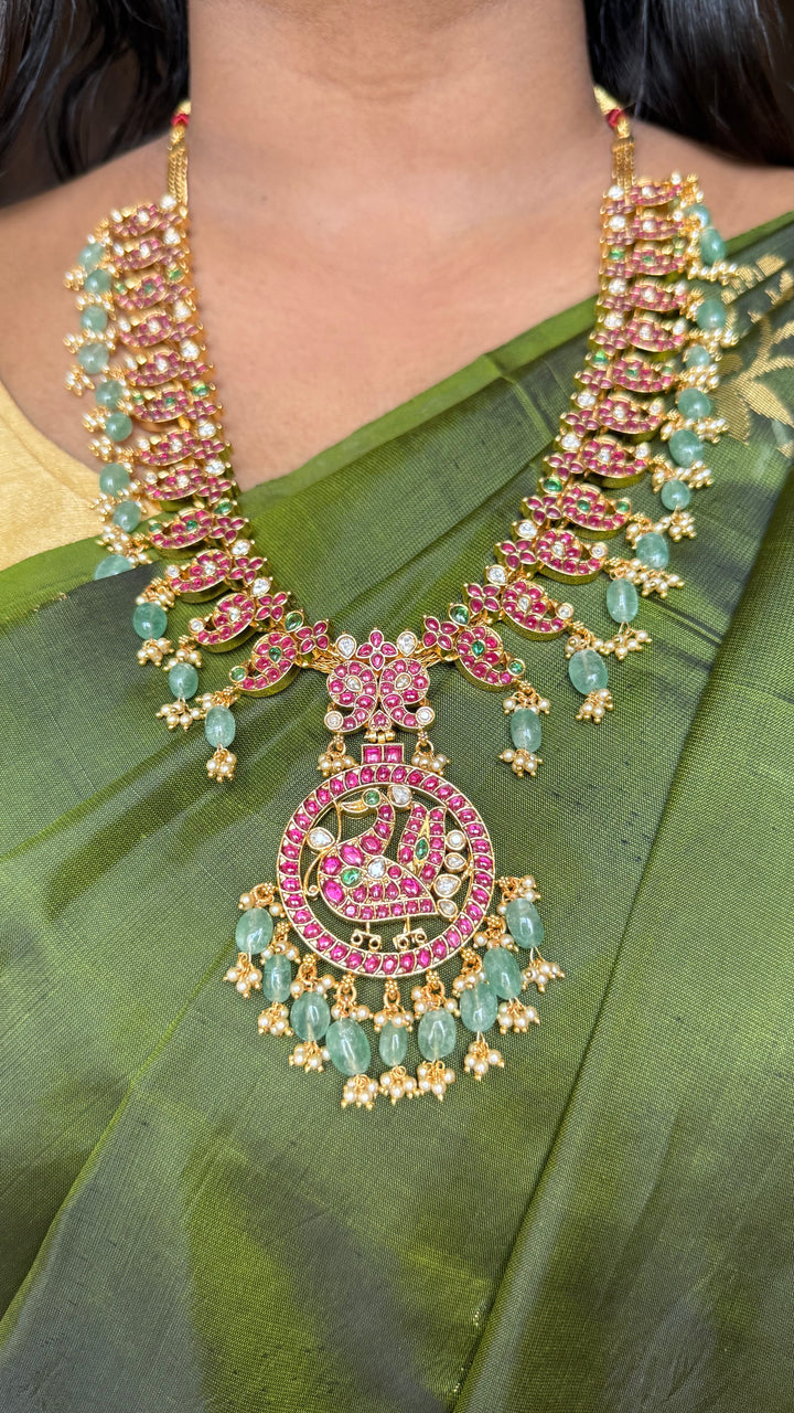 Neeraja - Kemp Peacock Bead Haram