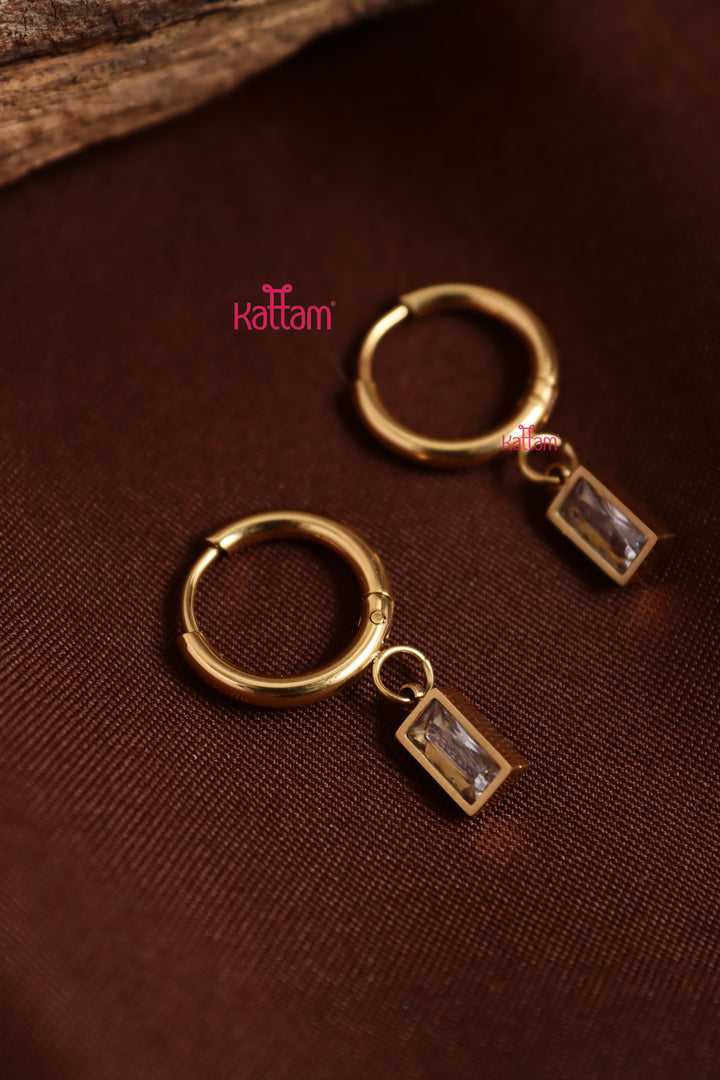 Anti Tarnished Stone Drop Earring