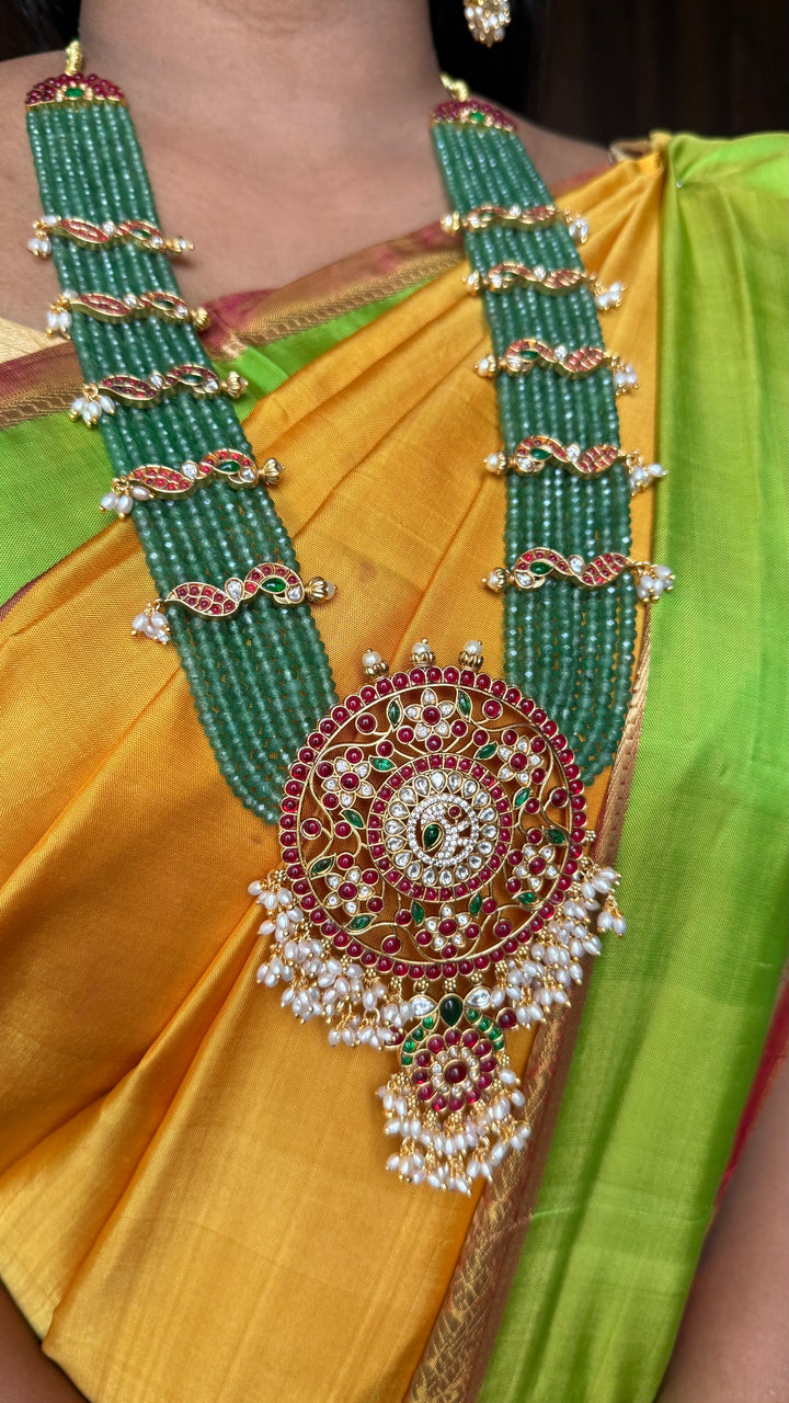 Bhavya - Jadau Kundan Stones Bridal Pendent Haram