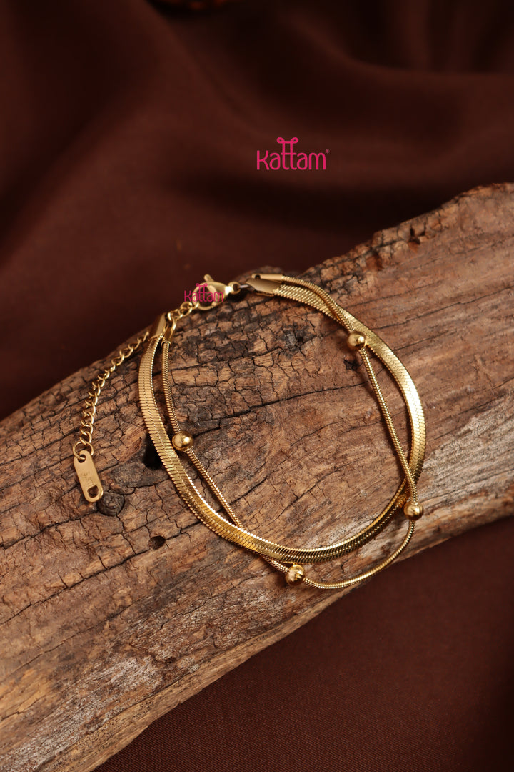 Anti Tarnish Double Layer Ball Bracelet