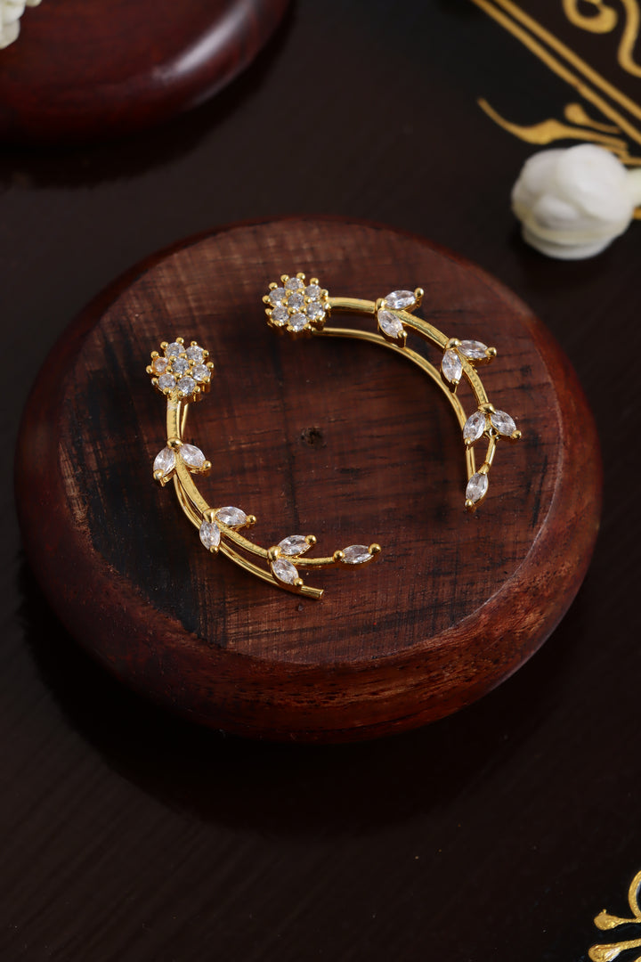 AD Flower Leafy Earcuff