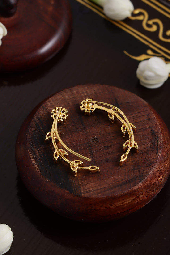 AD Flower Leafy Earcuff
