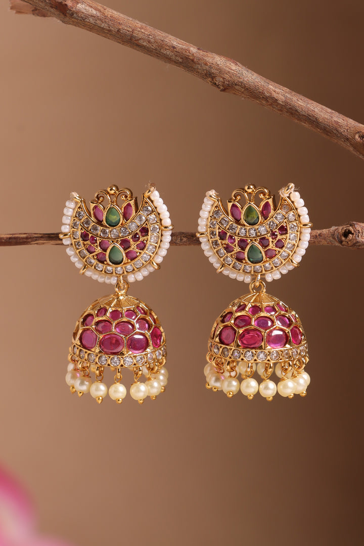 Rice Bead Halfmoon Jhumka