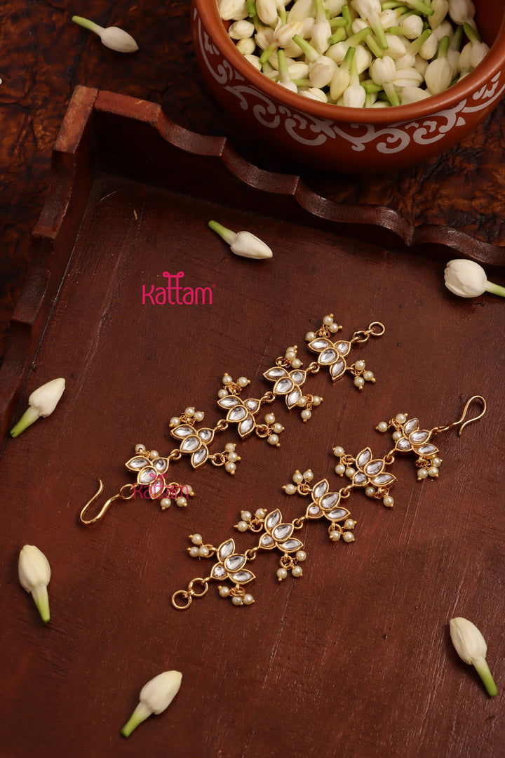 White Lotus Pearl EarChain / Mattal