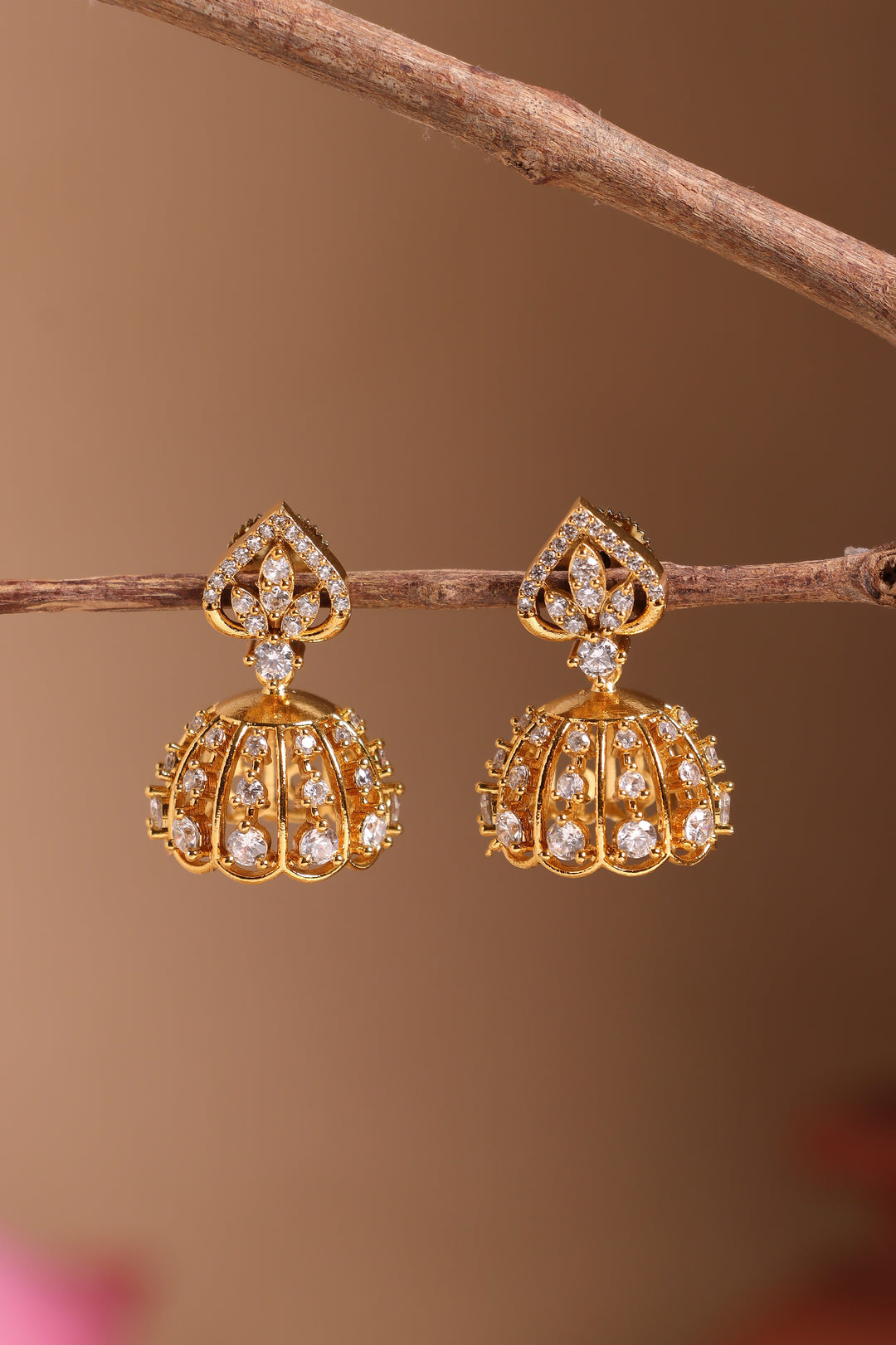 White Stone Small Jhumka