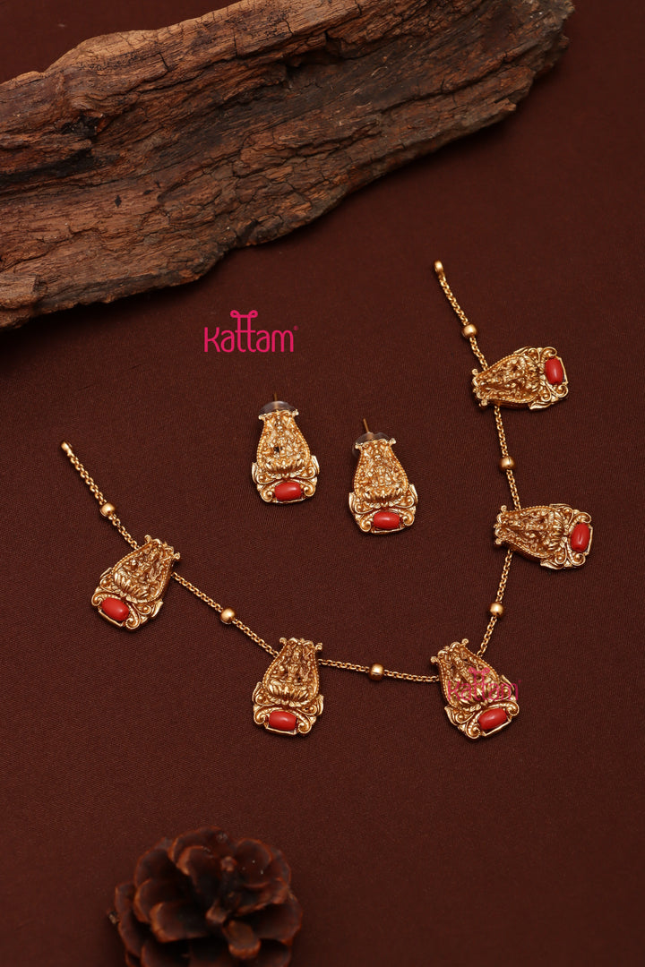 Lakshmi Matte Coral Choker