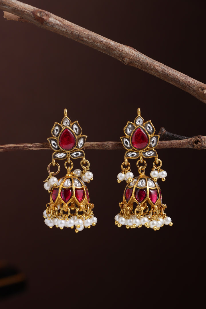 Kundan Ruby Tamarai Jhumka