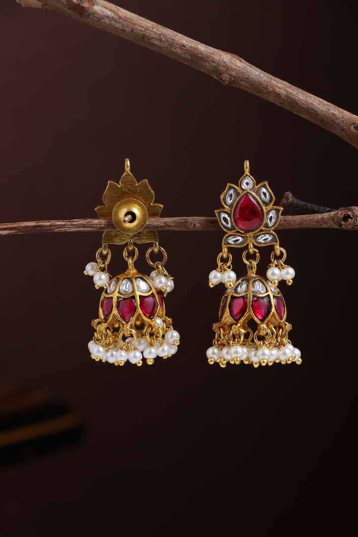 Kundan Ruby Tamarai Jhumka