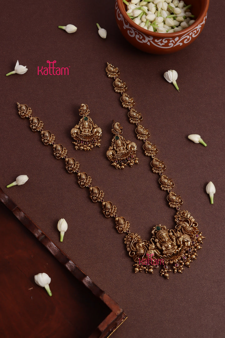 Tarunika - Antiquegold Peacock Haram