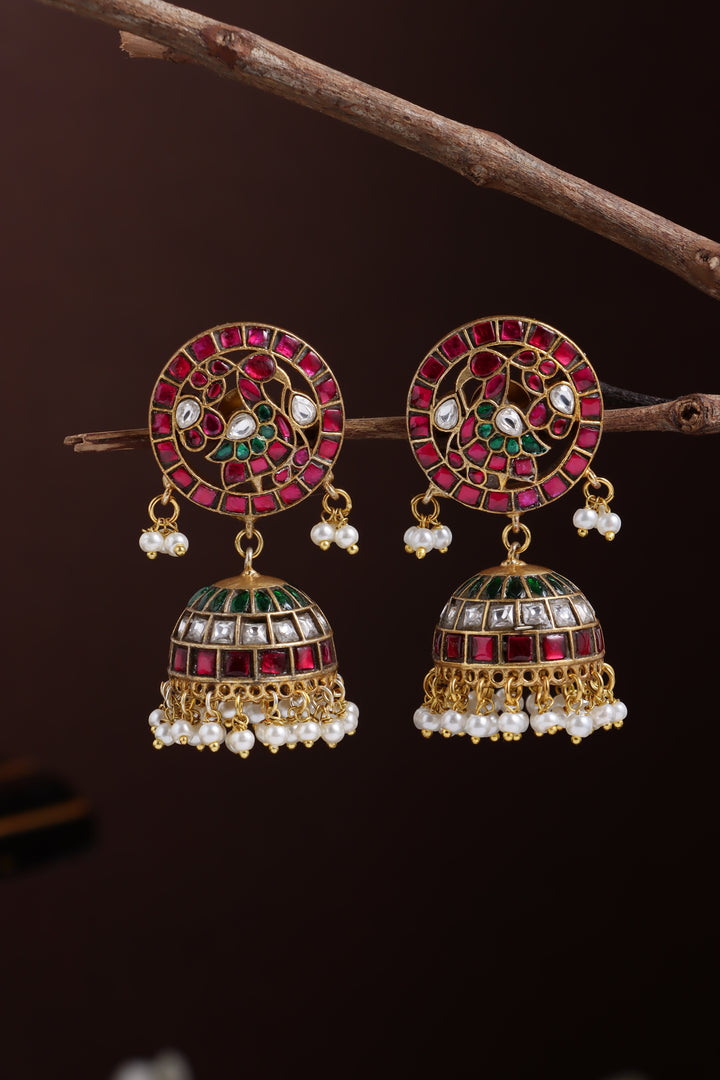 Kundan Peacock Jhumka