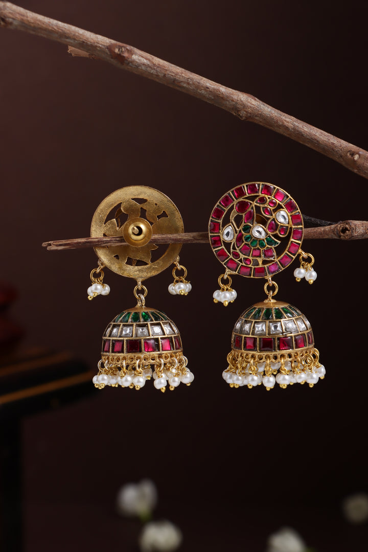 Kundan Peacock Jhumka