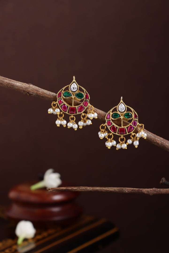 Kundan Chandbali Pearl Earring