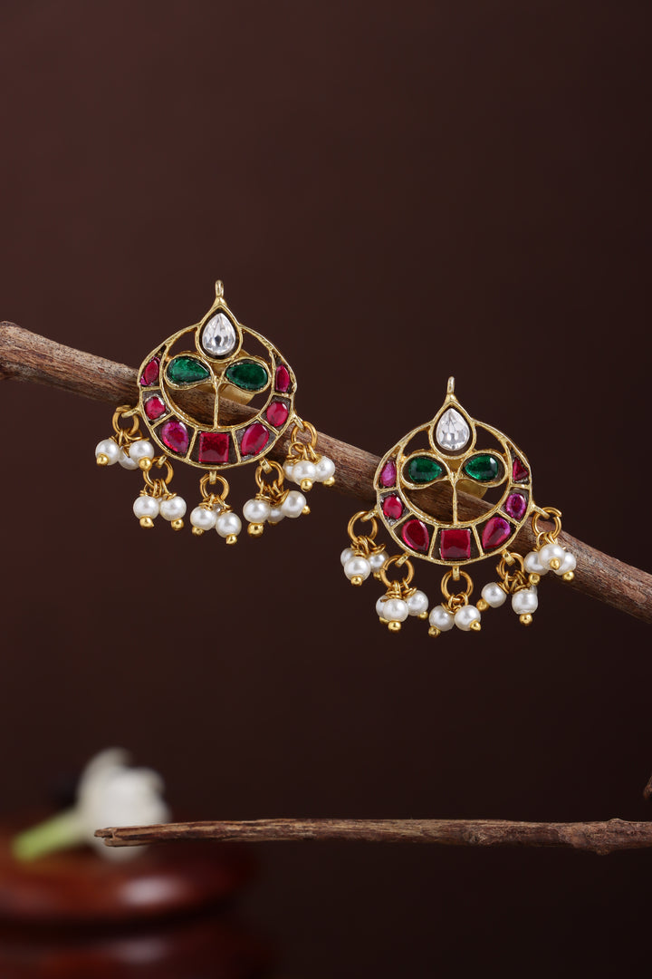 Kundan Chandbali Pearl Earring