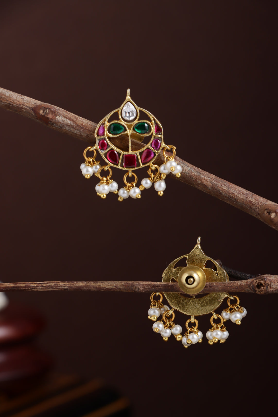 Kundan Chandbali Pearl Earring